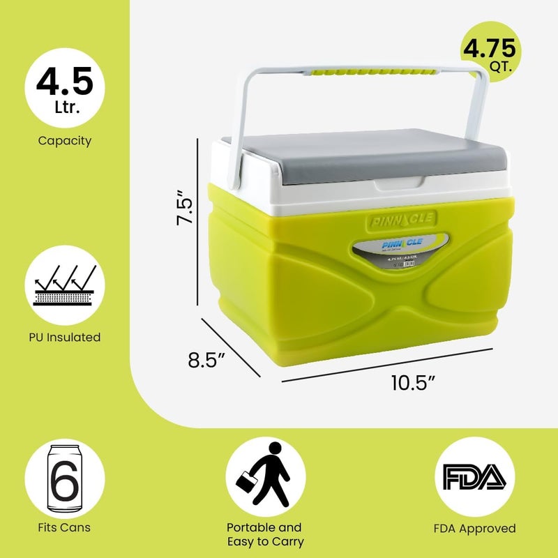 PINNACLE Picnic Cooler – 4.5 Liter Hard Cooler – Coolbox Keeps Contents Cool for 48 Hours – BPA Free Outdoor Cooler – Portable Cooler for Picnics, Grill, Camping (Orange) - Image 3
